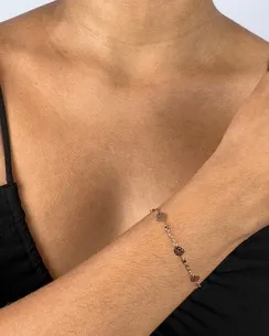 PULSEIRA COM FLORES VAZADA FEMININA