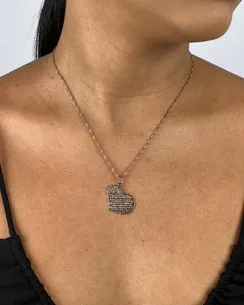 PINGENTE CORACAO LISO COM PAI NOSSO