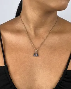 PINGENTE NOSSA SENHORA CRAVEJADA AZUL
