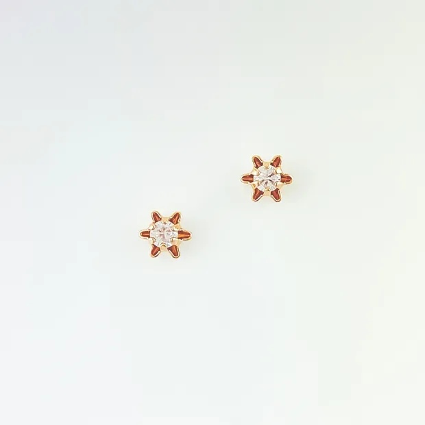 BRINCO FLOR COM ZIRCONIA PEQUENA