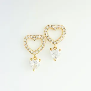 BRINCO CORACAO CRAVEJADO COM ZIRCONIA CORACAO