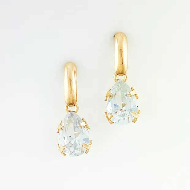 BRINCO BASE LISA COM ZIRCONIA GOTA NA PONTA
