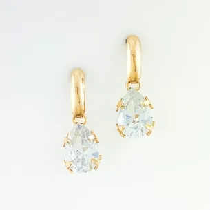 BRINCO BASE LISA COM ZIRCONIA GOTA NA PONTA