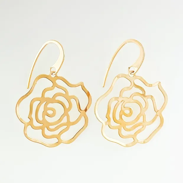 BRINCO GANCHO COM FLOR VAZADA