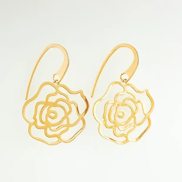 BRINCO GANCHO COM FLOR VAZADA