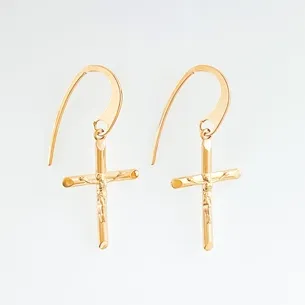 BRINCO GANCHO COM CRUCIFIXO