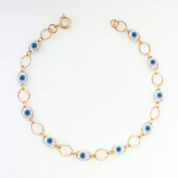 PULSEIRA OLHO GREGO AZUL CELESTE FEMININA