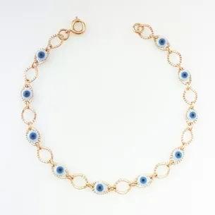 PULSEIRA OLHO GREGO AZUL CELESTE FEMININA
