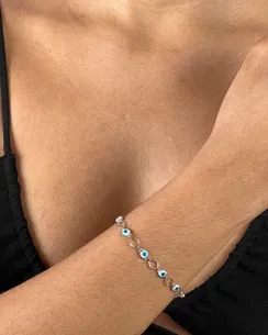 PULSEIRA OLHO GREGO AZUL CELESTE FEMININA