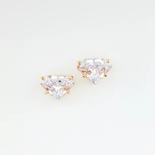 BRINCO FORMATO DIAMANTE COM ZIRCONIA