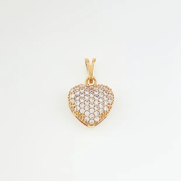 PINGENTE CORACAO CRAVEJADO MICRO ZIRCONIA
