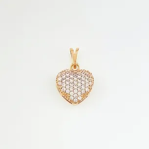 PINGENTE CORACAO CRAVEJADO MICRO ZIRCONIA