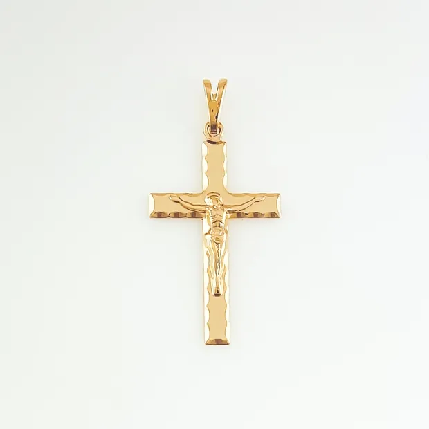 PINGENTE CRUCIFIXO LISO COM IMAGEM