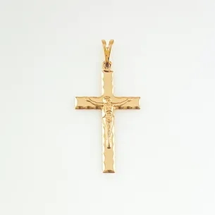 PINGENTE CRUCIFIXO LISO COM IMAGEM
