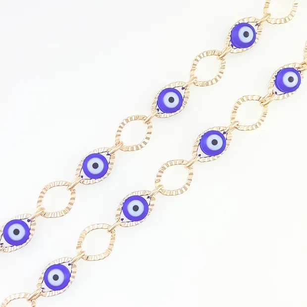 CORRENTE CHOKER OLHO GREGO AZUL
