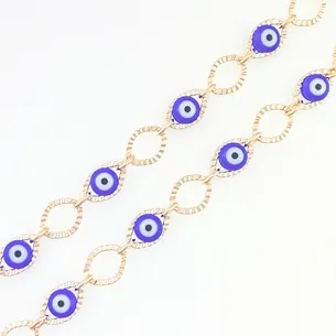 CORRENTE CHOKER OLHO GREGO AZUL