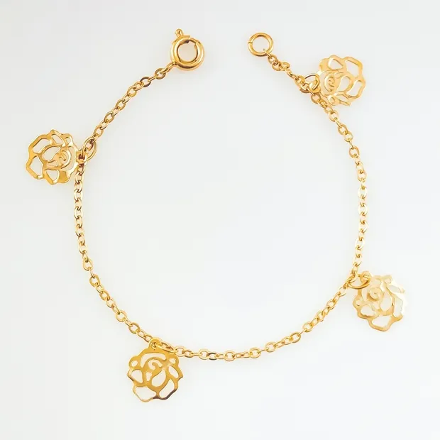 PULSEIRA COM FLORES VAZADA INFANTIL