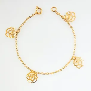 PULSEIRA COM FLORES VAZADA INFANTIL