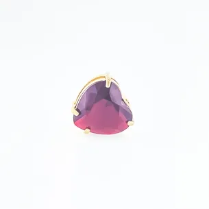 PINGENTE CORACAO PEDRA CRISTAL VERMELHO