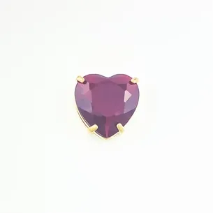 PINGENTE CORACAO PEDRA CRISTAL VERMELHO