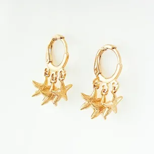 BRINCO TRANQUETA COM TRES ESTRELAS DO MAR