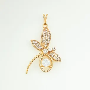 PINGENTE LIBELULA CRAVEJADA COM ZIRCONIA