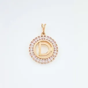 PINGENTE LETRA CRAVEJADA MICRO ZIRCONIA
