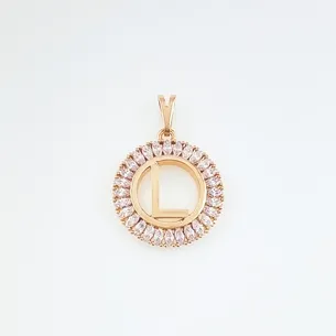 PINGENTE LETRA CRAVEJADA MICRO ZIRCONIA
