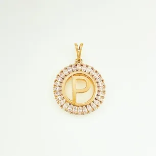 PINGENTE LETRA CRAVEJADA MICRO ZIRCONIA