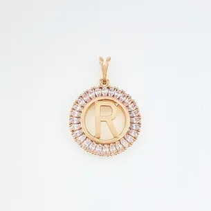 PINGENTE LETRA CRAVEJADA MICRO ZIRCONIA