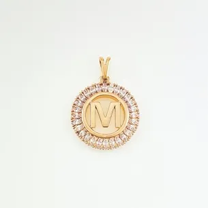 PINGENTE LETRA CRAVEJADA MICRO ZIRCONIA