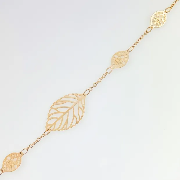 PULSEIRA COM FOLHAS VAZADA FEMININA
