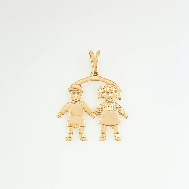 PINGENTE CASAL MENINO E MENINA