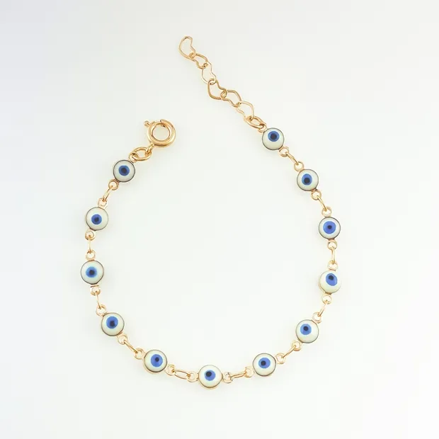 PULSEIRA OLHO GREGO AZUL CELESTE INFANTIL