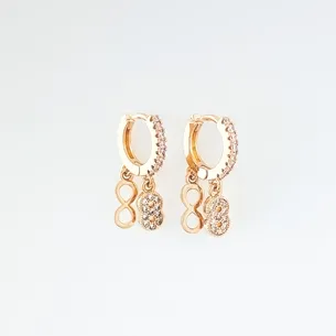 BRINCO TRANQUETA CRAVEJADA MICRO ZIRCONIA COM INFINITO