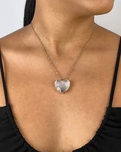 PINGENTE CORACAO PEDRA CRISTAL CRAVEJADO MICRO ZIRCONIA