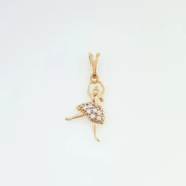 PINGENTE BAILARINA CRAVEJADA COM MICRO ZIRCONIA