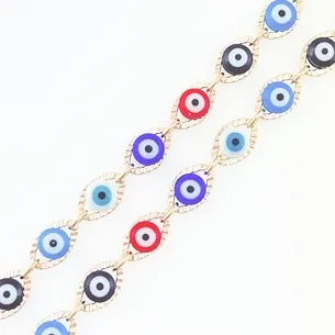 CORRENTE CHOKER OLHO GREGO COLORIDO