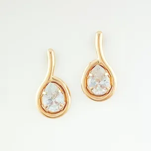 BRINCO LISO COM ZIRCONIA GOTA NA PONTA