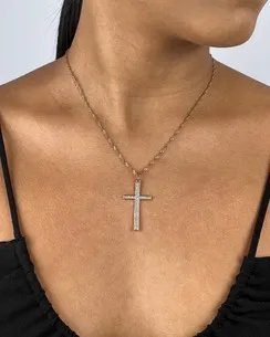 PINGENTE CRUZ CRAVEJADA MICRO ZIRCONIA