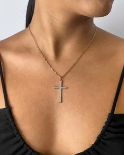 PINGENTE CRUZ CRAVEJADA MICRO ZIRCONIA