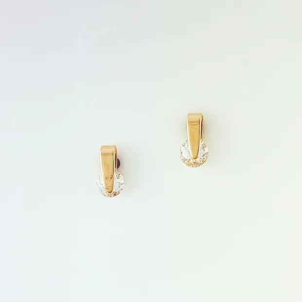 BRINCO BOBRADO COM ZIRCONIA NA PONTA