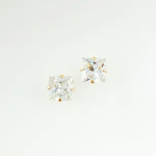 BRINCO PONTO DE LUZ ZIRCONIA QUADRADO