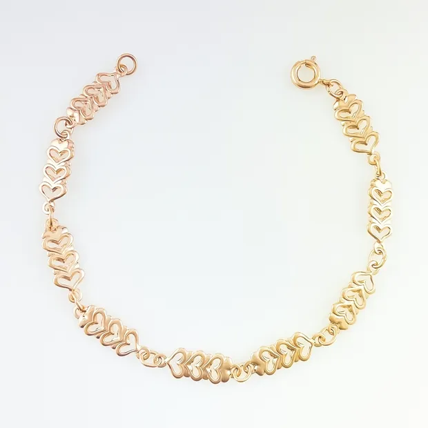 PULSEIRA ELOS COM 3 CORACOES FEMININA