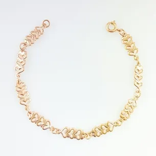 PULSEIRA ELOS COM 3 CORACOES FEMININA