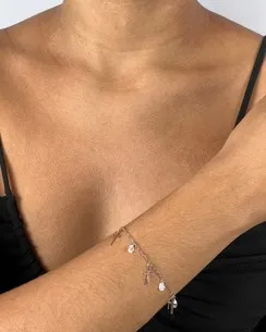 PULSEIRA GOTA ZIRCONIA COM CRUZ FEMININA