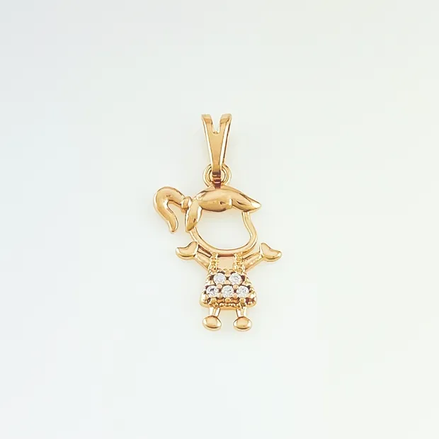 PINGENTE MENINA CRAVEJADA MICRO ZIRCONIA