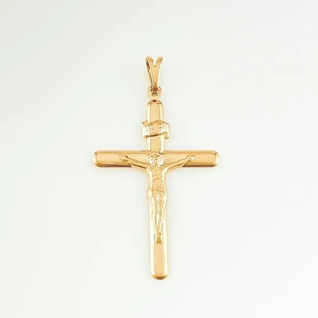 PINGENTE CRUCIFIXO LISO COM IMAGEM