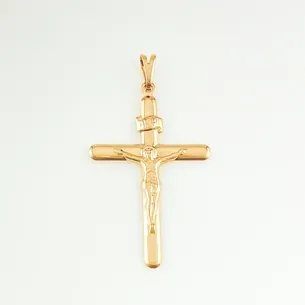 PINGENTE CRUCIFIXO LISO COM IMAGEM