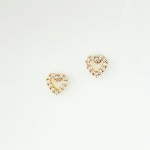 BRINCO CORACAO VAZADO CRAVEJADO MICRO ZIRCONIA